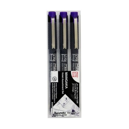 Set 3 Black Mangaka Zig Pens
