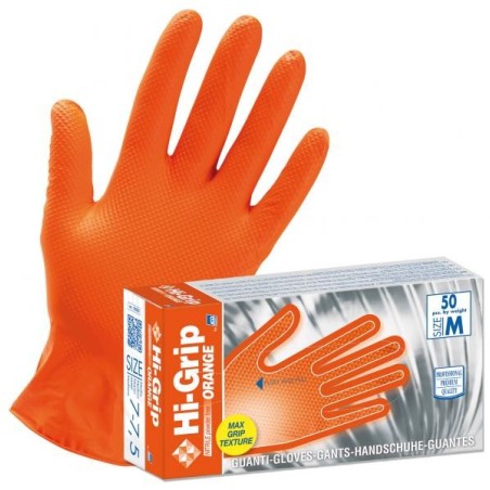 HI-GRIP ORANGE IN NITRILE CF.50PZ
